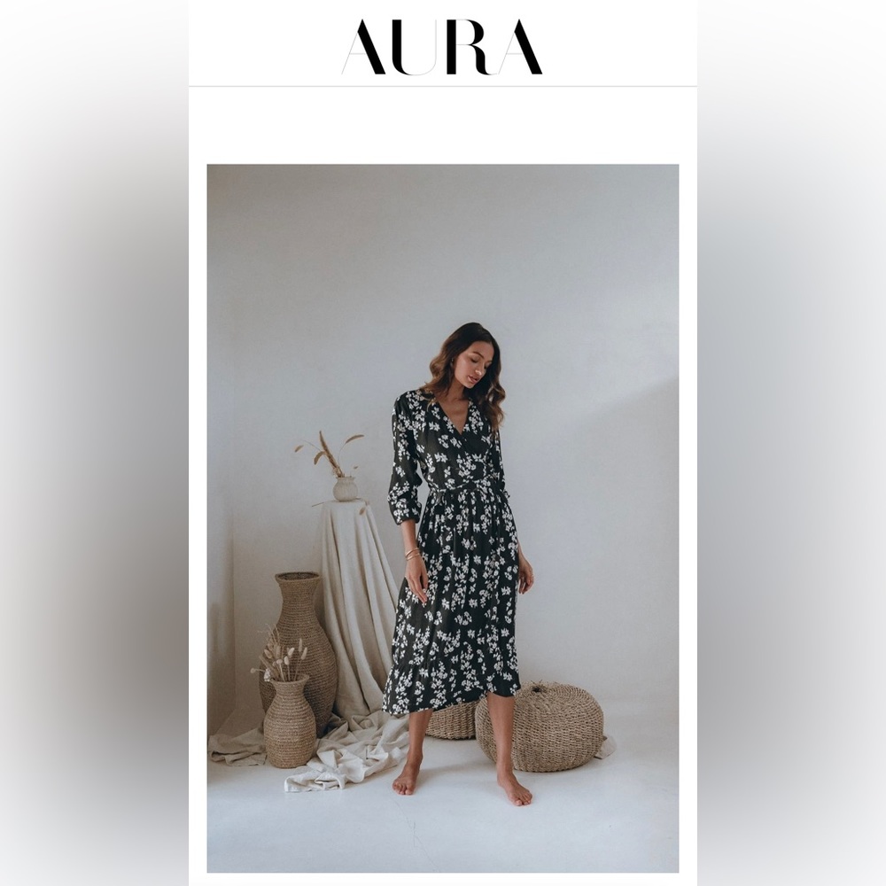 Aura Iris Floral Wrap Dress